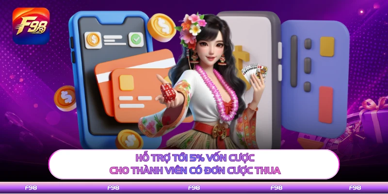 Hỗ trợ tới 5% vốn cược cho thành viên có đơn cược thua